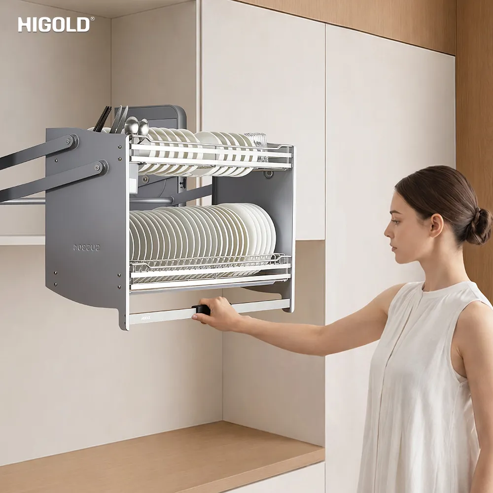 Giá bát đĩa nâng hạ inox 304 Higold Diamond 2.0 chính hãng