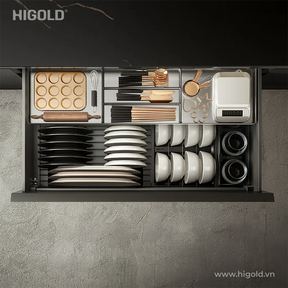 Đánh giá phụ kiện tủ bếp Higold chi tiết từng dòng sản phẩm
