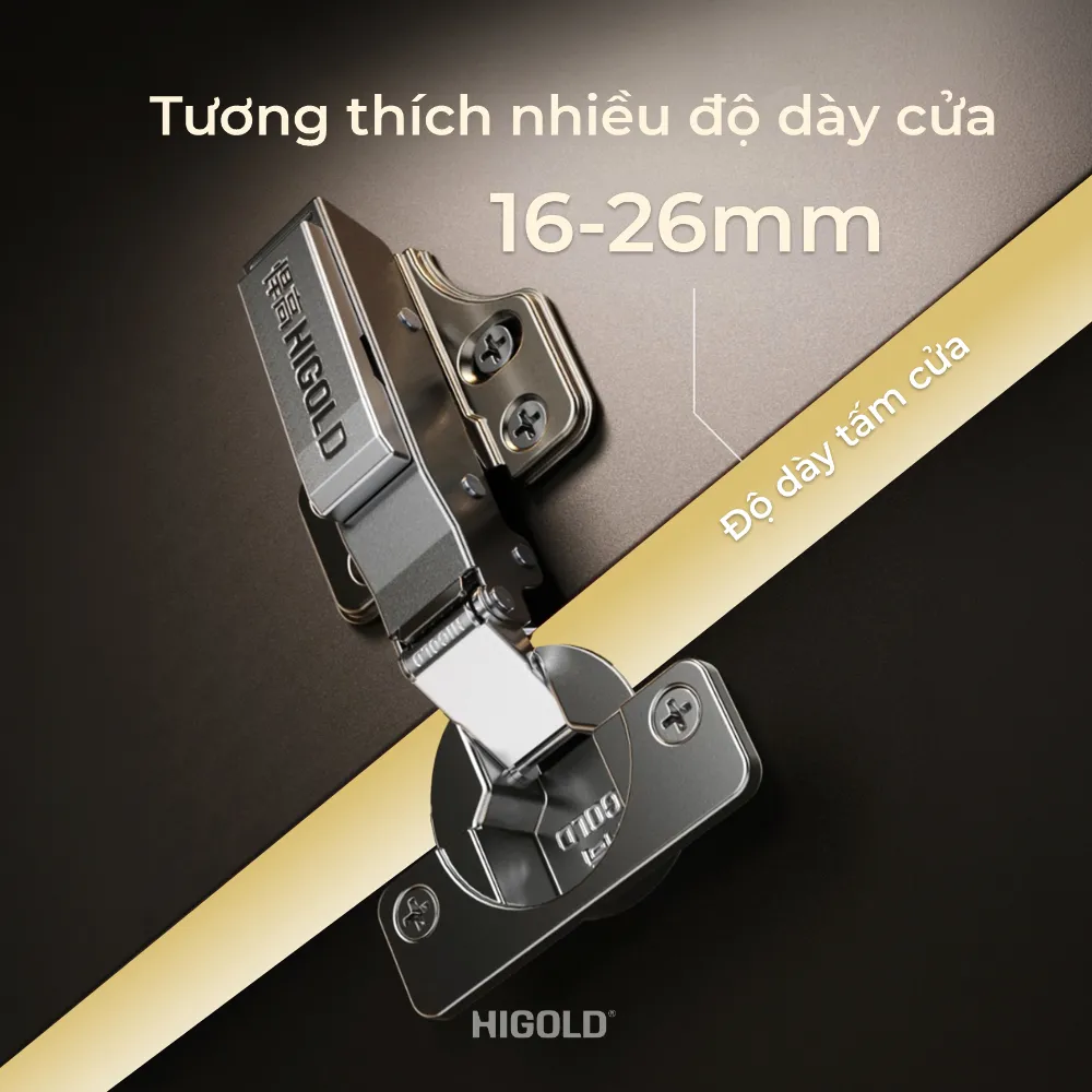 Bản lề thép giảm chấn góc nhỏ 3 đoạn lực Higold Series G2.0 - ảnh 2