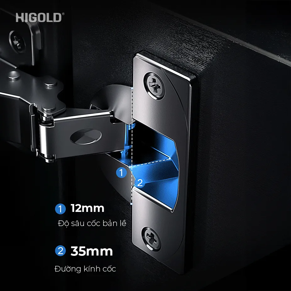 Bản lề giảm chấn góc nhỏ lắp nhanh Higold Series G - ảnh 2