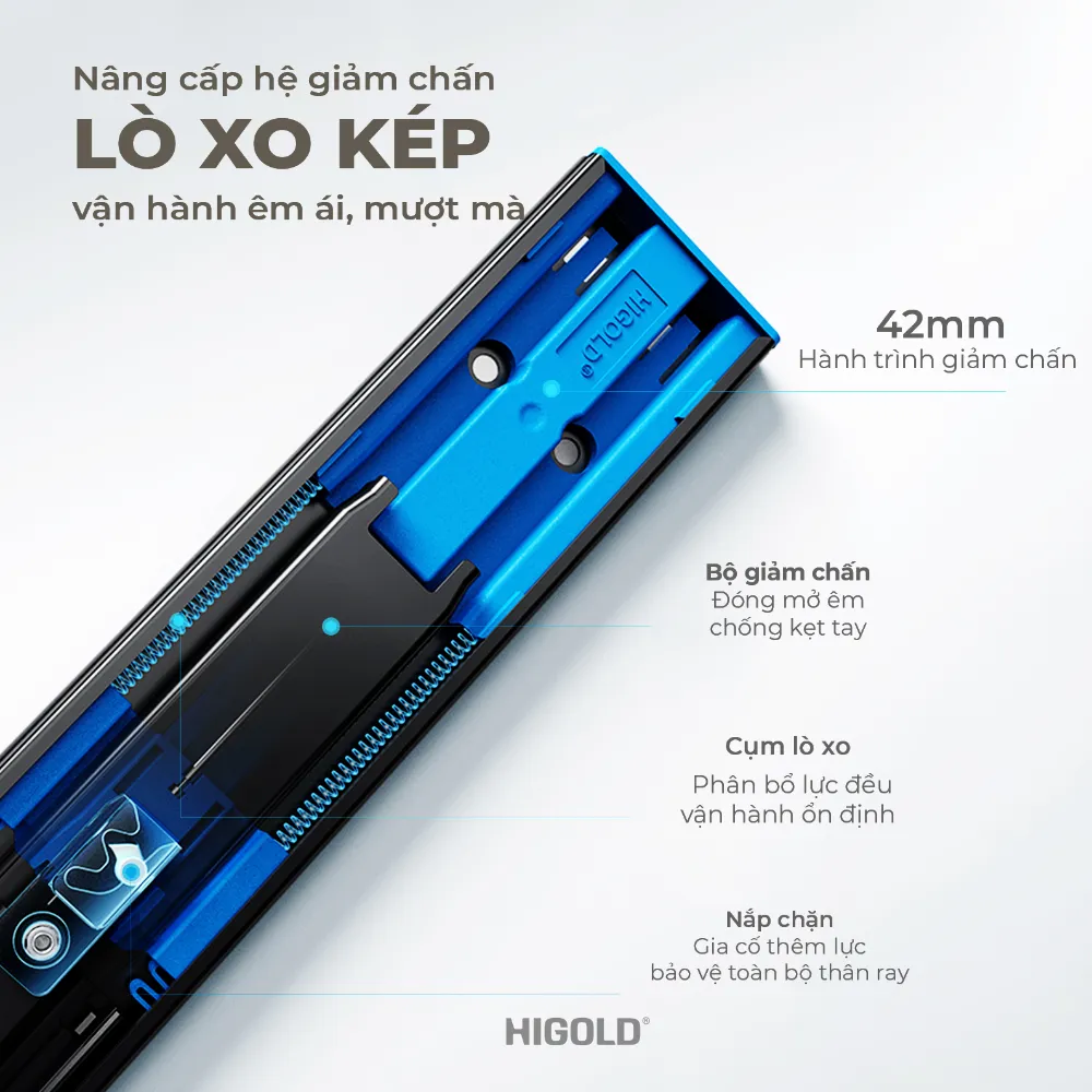 Ray bi ba tầng giảm chấn, lò xo kép Higold Series G 2.0 - ảnh 2