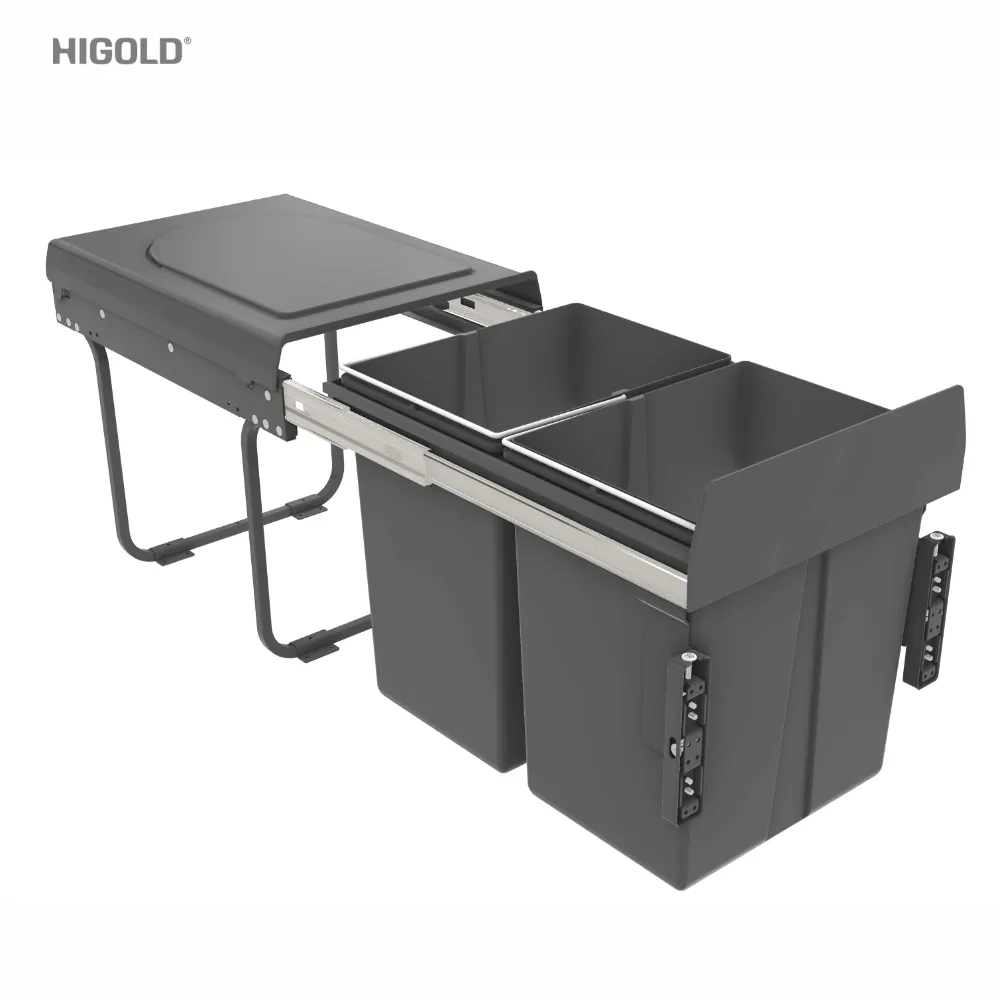 Thùng rác đôi âm tủ màu xám Higold chính hãng