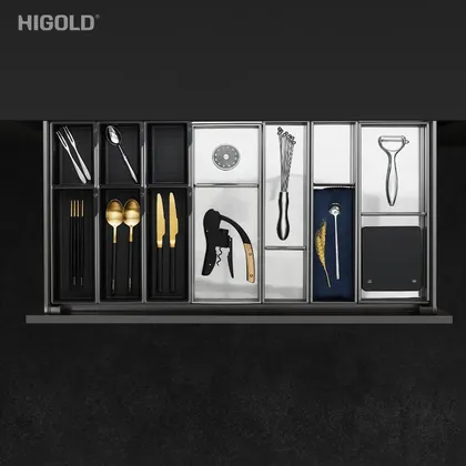 Hệ khay chia ngăn kéo nhôm hàng không Higold JR