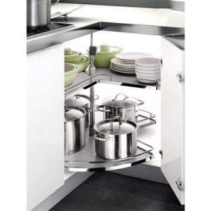 Mâm xoay 3/4 đáy gỗ 900mm – Crom (101112) – Higold